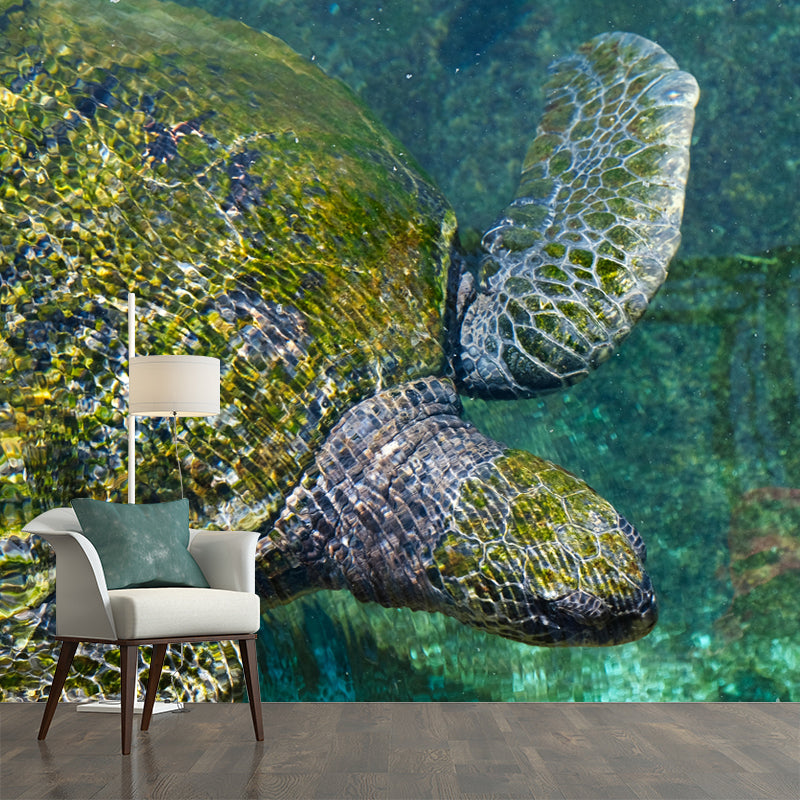 Customized Sea Turtle Mural Environment Friendly Wallpaper for Sleeping Room Bedroom