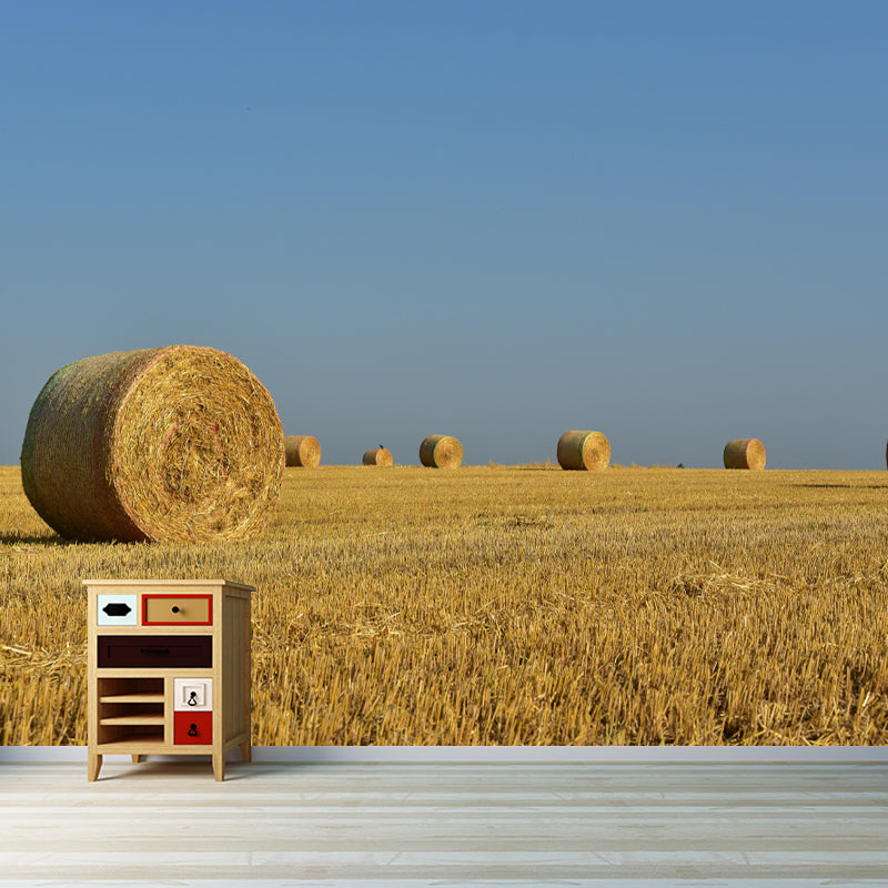 Straw Bale Mural Wallpaper Modern Style Moisture Resistant Living Room Wall Covering