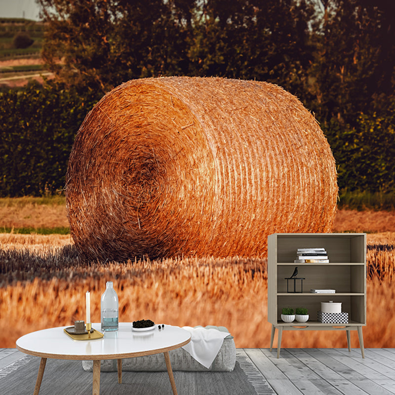 Straw Bale Mural Wallpaper Modern Style Moisture Resistant Living Room Wall Covering