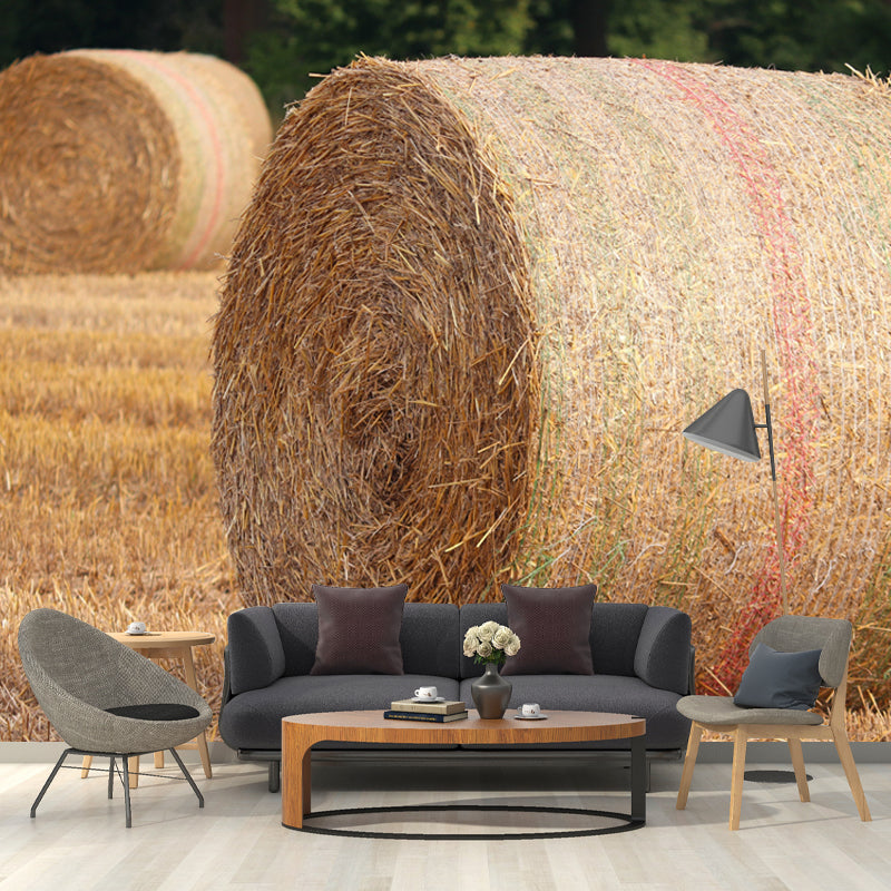 Customized Straw Bale Mural Photography Horizontal for Sleeping Room Bedroom
