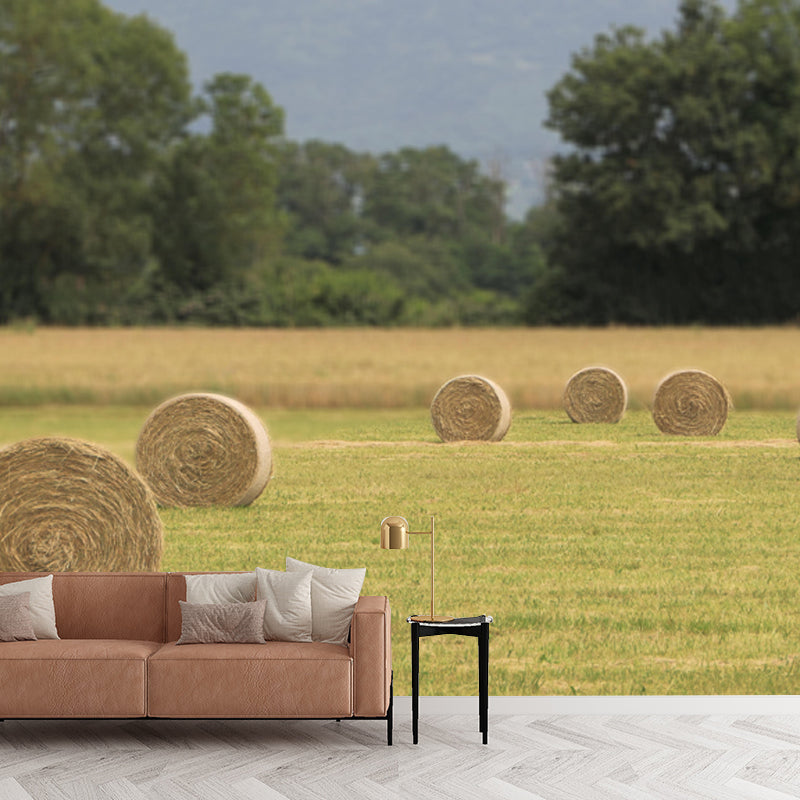 Straw Bale Landscapes Mural Wallpaper Moisture Resistant Living Room Wall Covering