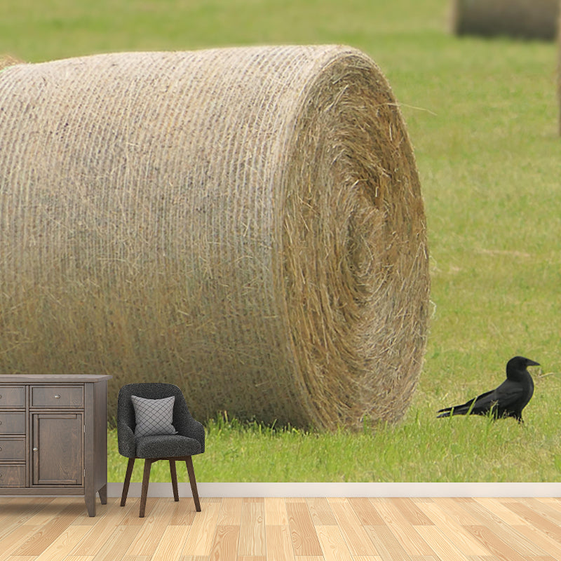 Straw Bale Landscapes Mural Wallpaper Moisture Resistant Living Room Wall Covering