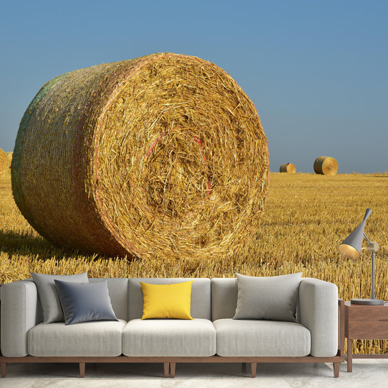 Customized Straw Bale Wall Mural Covering Mildew Resistant for Sleeping Room