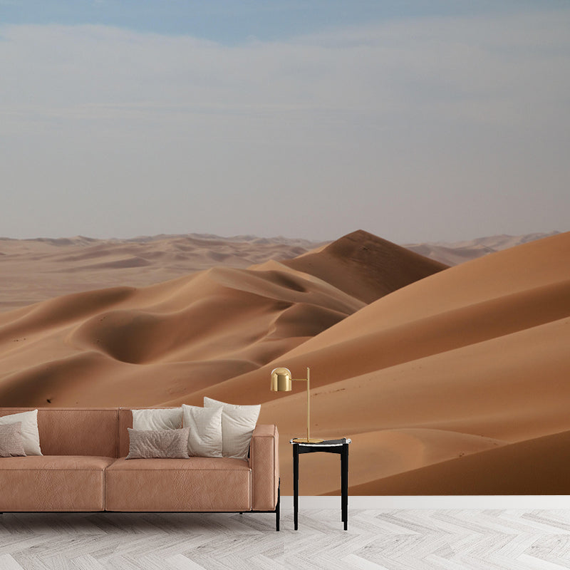 Barren Desert Landscapes Mural Mildew Resistant Wallpaper for Reading Room