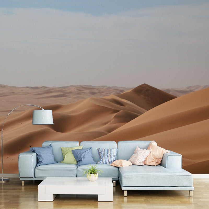 Barren Desert Landscapes Mural Mildew Resistant Wallpaper for Reading Room