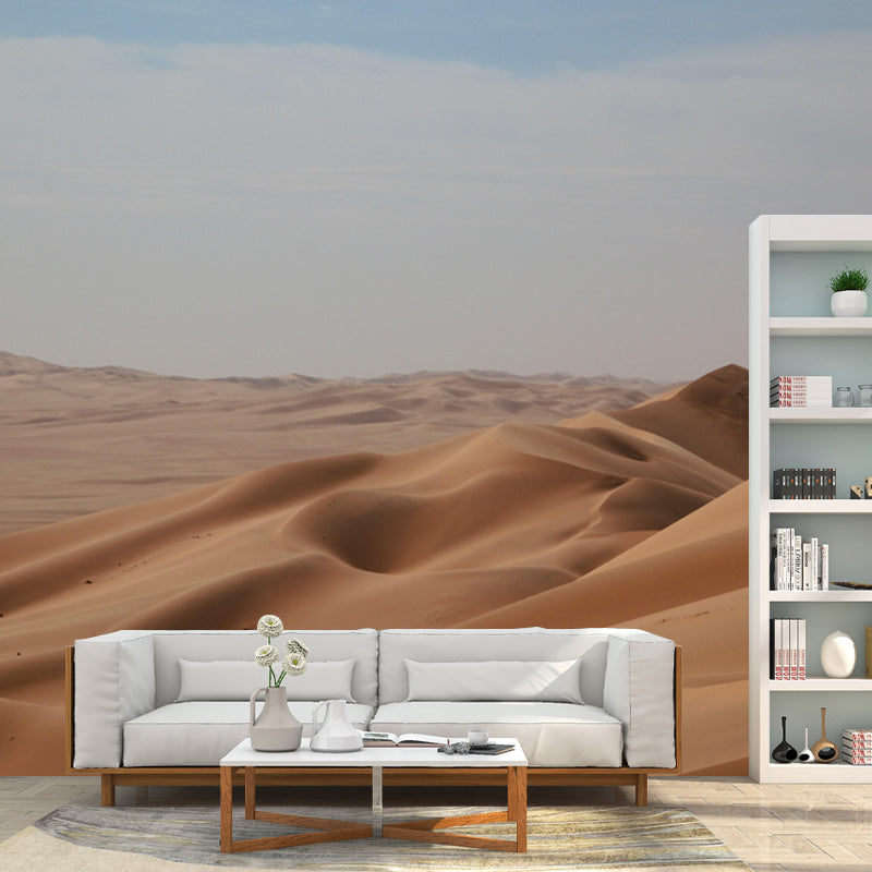 Barren Desert Landscapes Mural Mildew Resistant Wallpaper for Reading Room