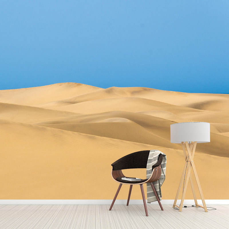 Huge Desert Landscapes Mural Mildew Resistant Wallpaper for Reading Room