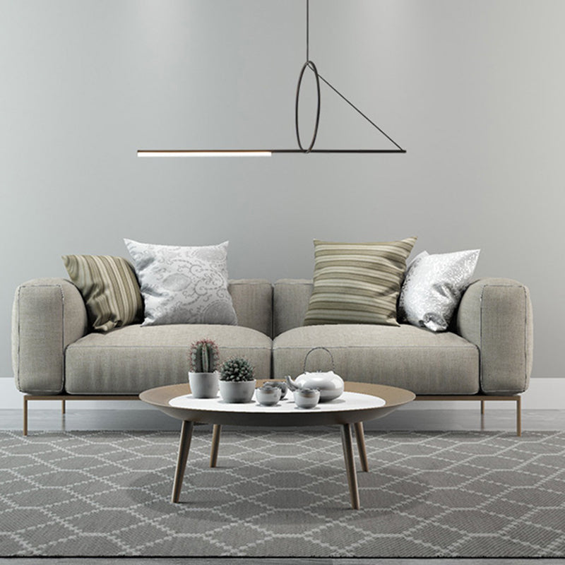 Geometric Island Lighting Fixtures Modern Chandelier Metal 1 Light Island Lamps in Black