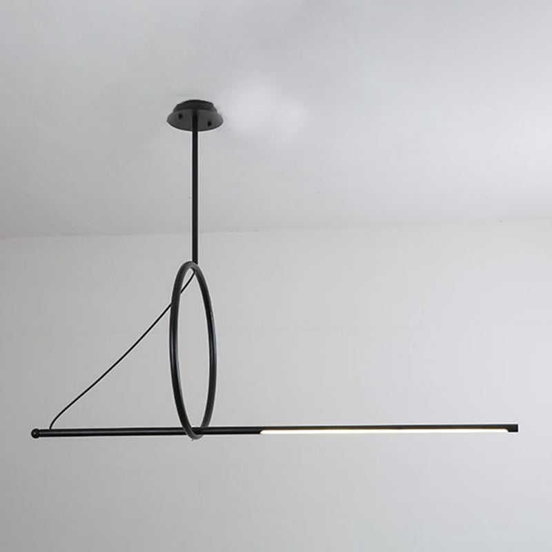 Geometric Island Lighting Fixtures Modern Chandelier Metal 1 Light Island Lamps in Black