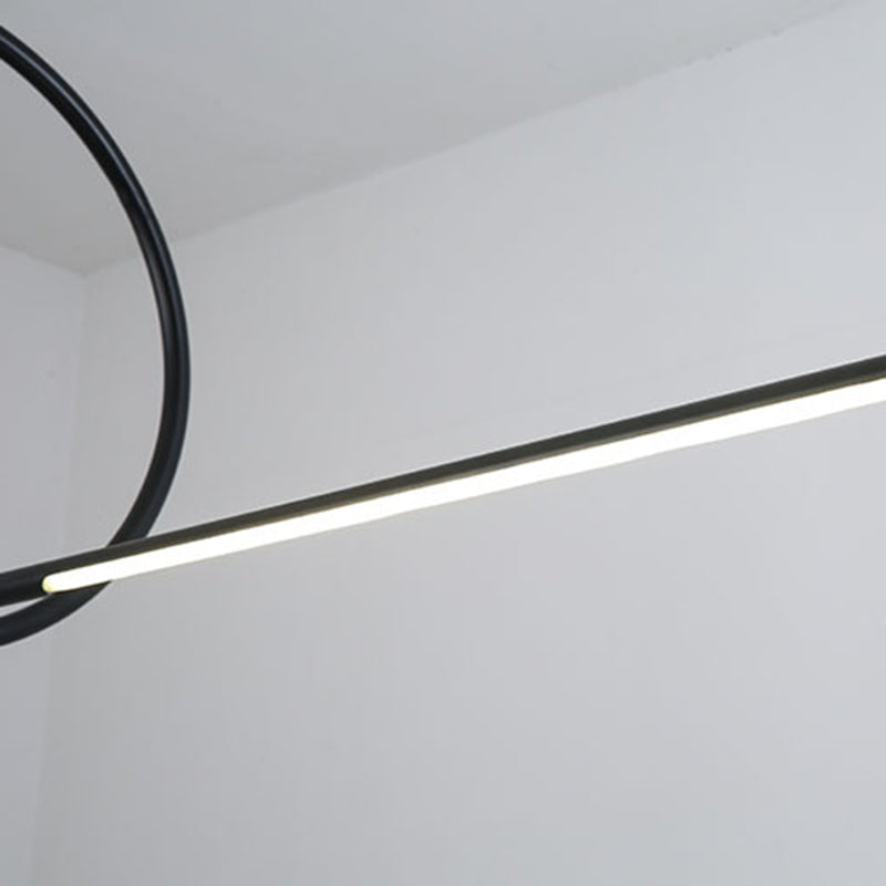 Geometric Island Lighting Fixtures Modern Chandelier Metal 1 Light Island Lamps in Black