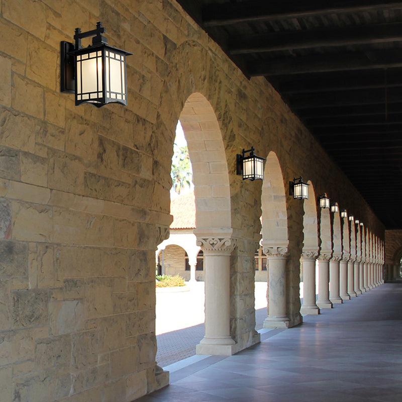 Squared Glass Wall Mount Lamp 1-Light Vintage Wall Lighting Fixture for Balcony