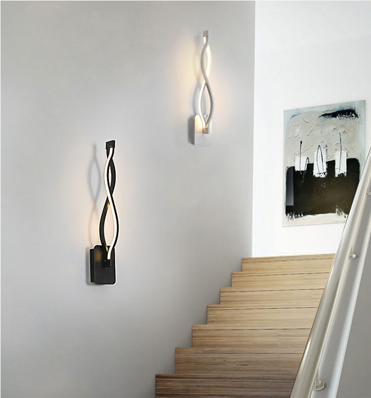 Acrylic Linear LED Wall Sconce in Modern Simplicity Aluminium 2-Light Wall Lamp for Interior Spaces