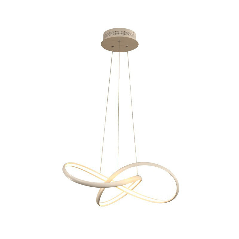 Acrylic Linear LED Hanging Lamp in Modern Simplicity Metal Pendant Light for Dining Room