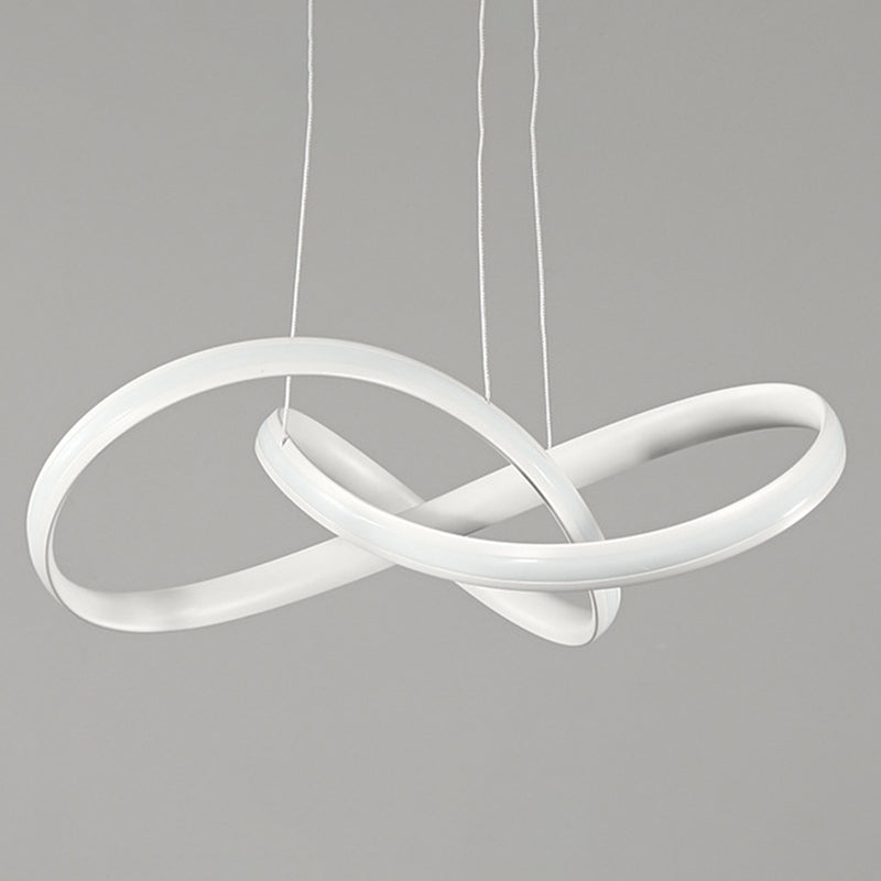 Acrylic Linear LED Hanging Lamp in Modern Simplicity Metal Pendant Light for Dining Room