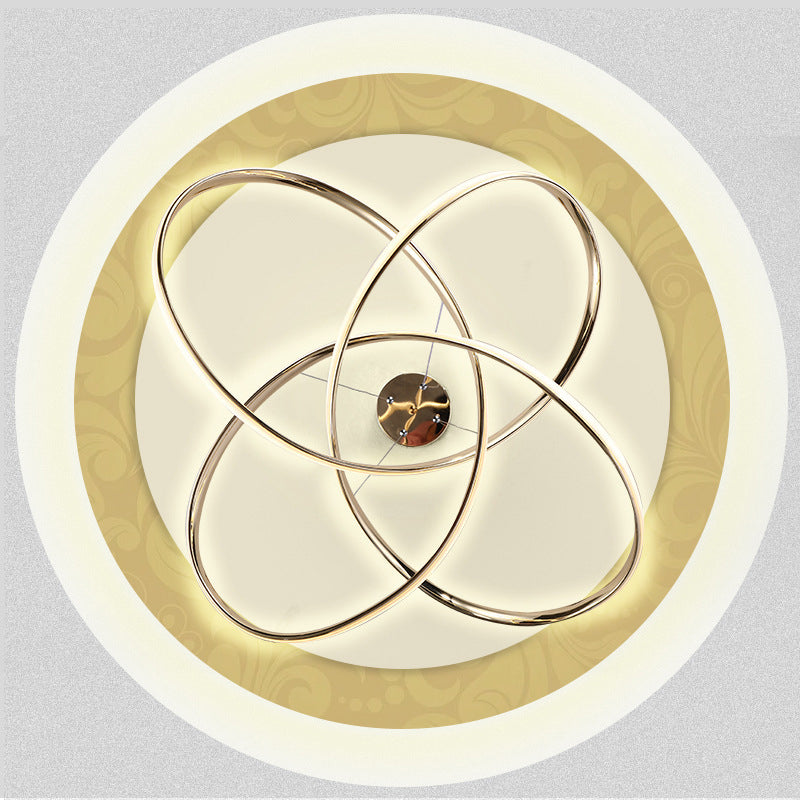 Acrylgold -LED -Anhänger Licht im modernen präzisen Stil Eisen linearer Kronleuchter für Innenräume