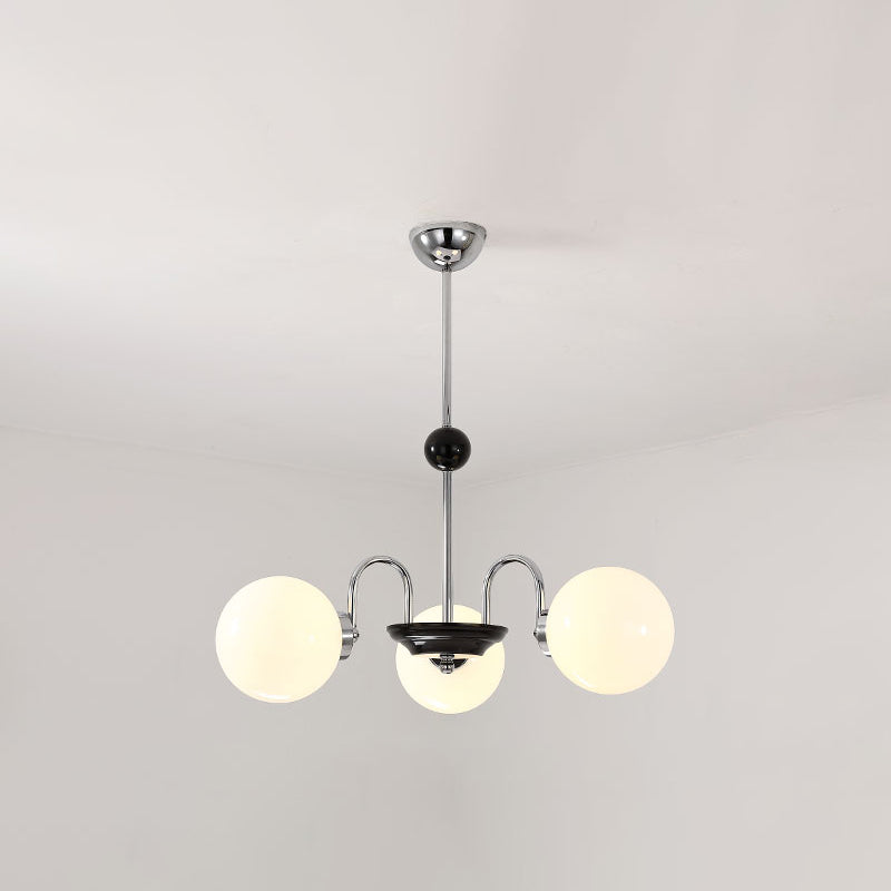 Lampada a sospensione del lusso moderno Lampada a sospensione Light Light con tonalità di vetro bianco