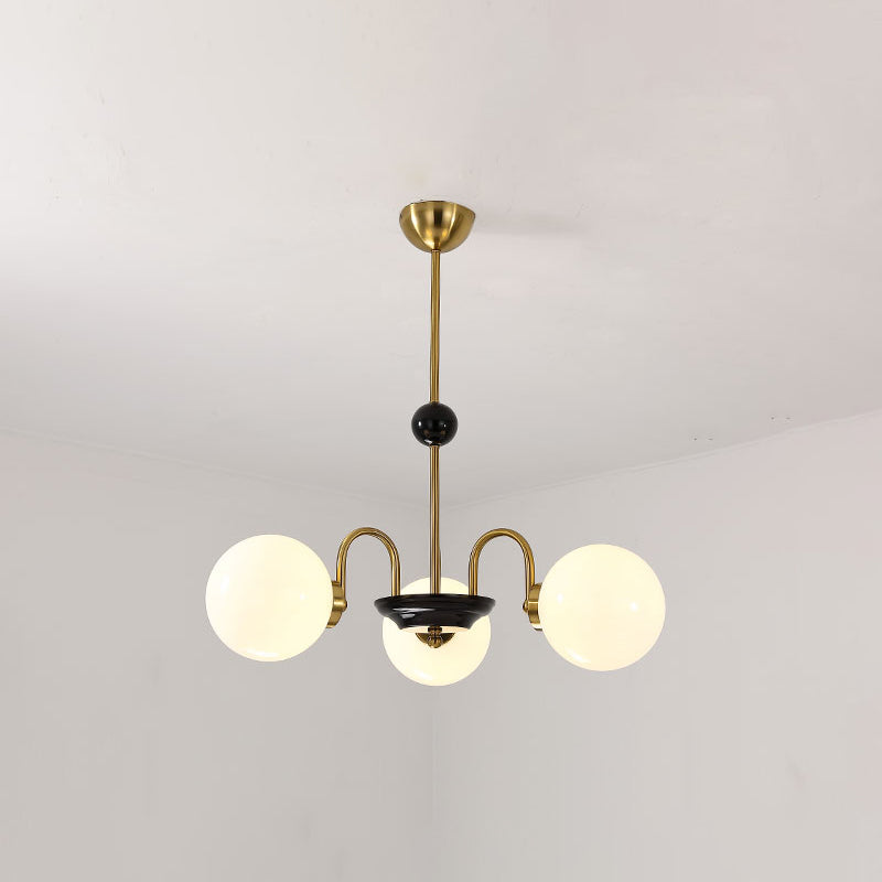 Lampada a sospensione del lusso moderno Lampada a sospensione Light Light con tonalità di vetro bianco