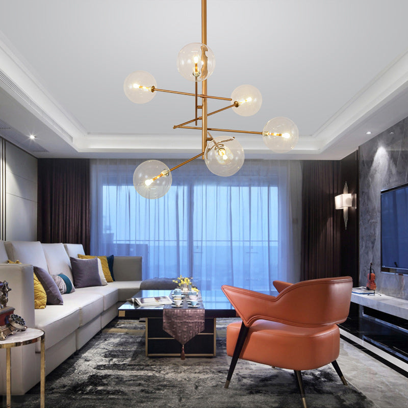 Sphere Chandelier Ceiling Pendant Light Modern Style Metal 6 Light Chandelier Lights