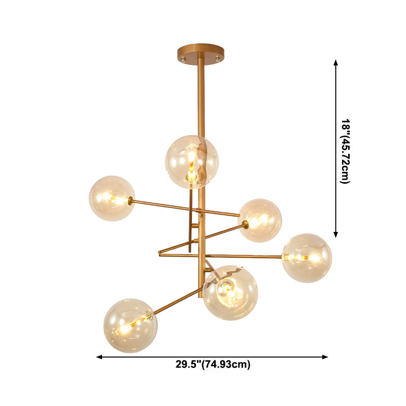 Sphere Chandelier Ceiling Pendant Light Modern Style Metal 6 Light Chandelier Lights