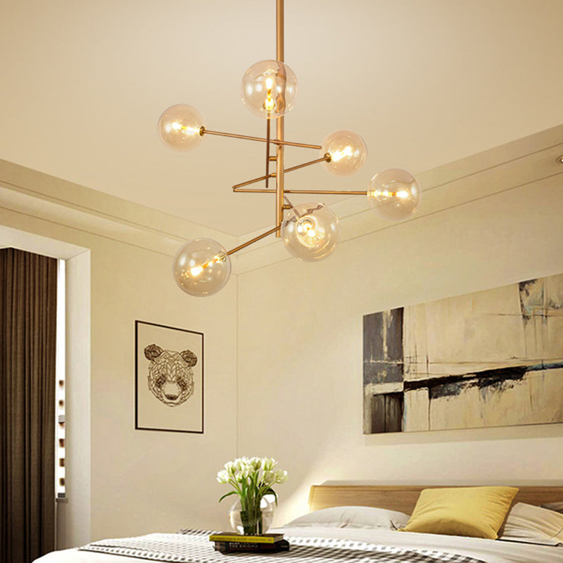 Sphere Chandelier Ceiling Pendant Light Modern Style Metal 6 Light Chandelier Lights