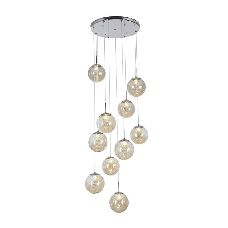 Glass Globe Pendant Light in Modern Creative Style Wrought Iron Hanging Lamp for Commercial Place