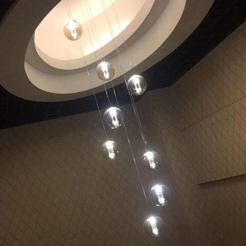 Glass Globe Pendant Light in Modern Creative Style Wrought Iron Hanging Lamp for Commercial Place