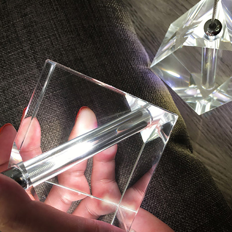 Crystal Silver LED hanglamp in moderne luxe stijl roestvrijstalen vierkante hangende lamp