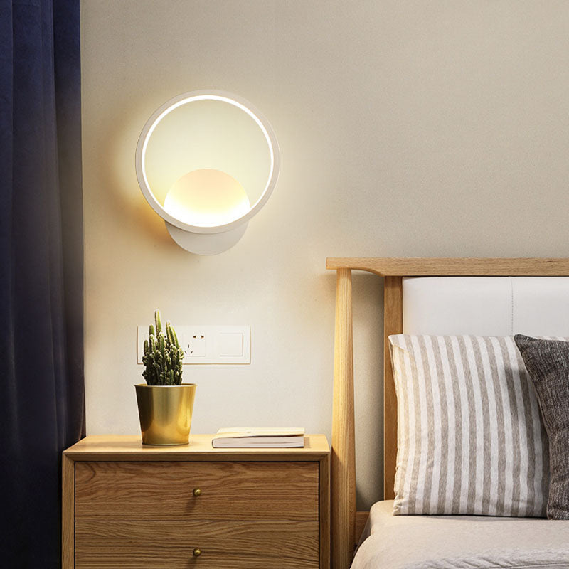 Simple Circle Shade Wall Sconce Light Acrylic Linear Sconce Light Fixture for Bedroom