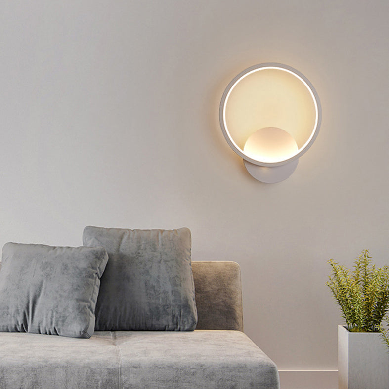 Simple Circle Shade Wall Sconce Light Acrylic Linear Sconce Light Fixture for Bedroom