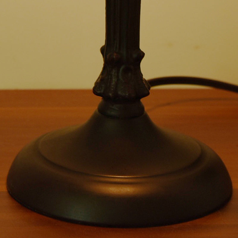 Halbzylindertischbeleuchtung 1-Licht-Buntglas antike Nachttischlampe für Bett