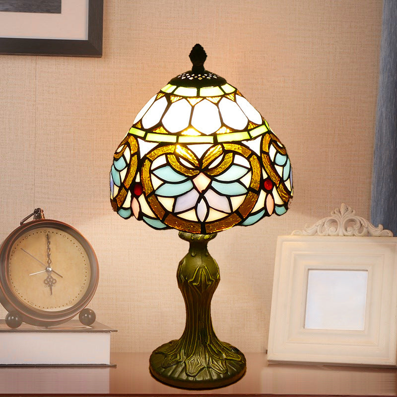 Schüssel Nachttisch Lampe Single-Bulb Buntglas Tiffany Tisch leichte Ideen für das Restaurant
