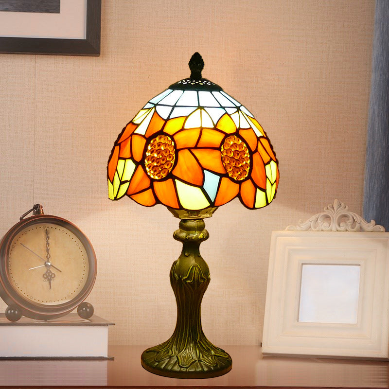 Schüssel Nachttisch Lampe Single-Bulb Buntglas Tiffany Tisch leichte Ideen für das Restaurant