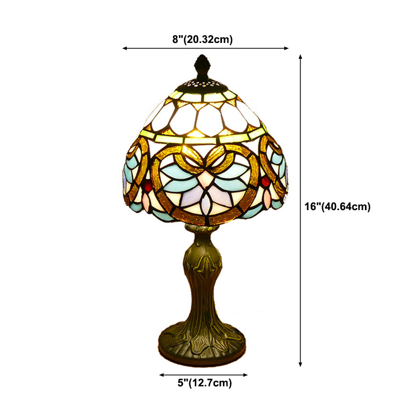 Schüssel Nachttisch Lampe Single-Bulb Buntglas Tiffany Tisch leichte Ideen für das Restaurant