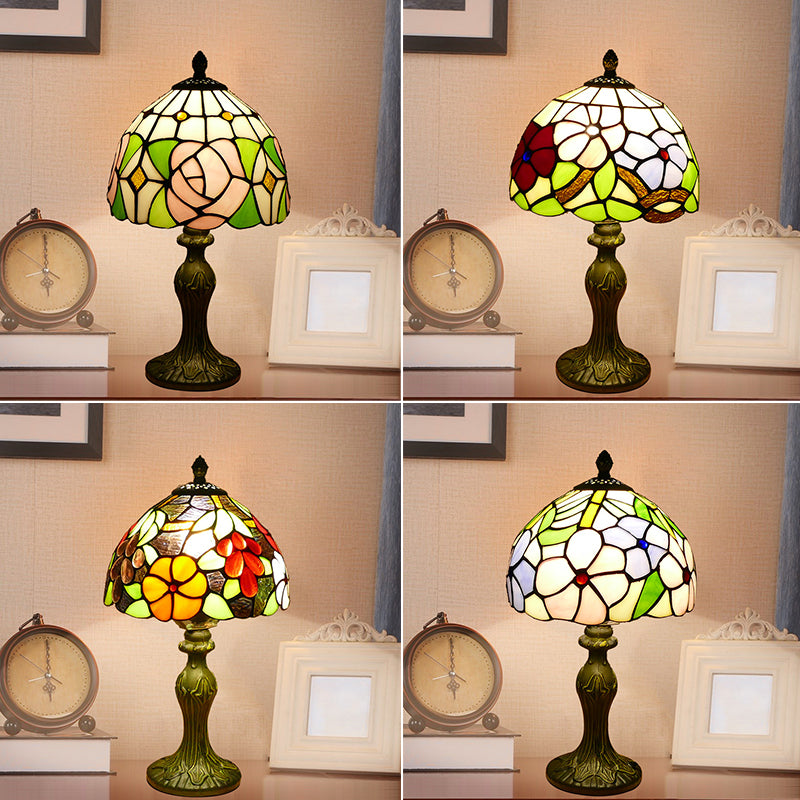 Schüssel Nachttisch Lampe Single-Bulb Buntglas Tiffany Tisch leichte Ideen für das Restaurant