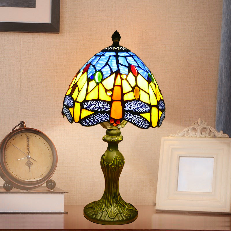 Schüssel Nachttisch Lampe Single-Bulb Buntglas Tiffany Tisch leichte Ideen für das Restaurant