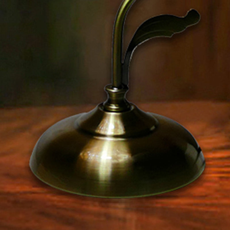 Lámpara de mesa de cuello de cisne 1 cabeza de metal tiffany luz de noche con sombra de vidrieras para restaurante