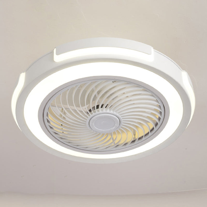 Nordic Circular Deckenventilator Leuchte metallische Schlafzimmer LED -Halbmontage Beleuchtung