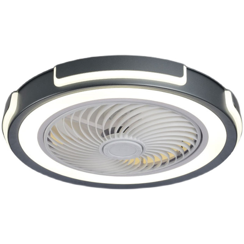 Nordic Circular Deckenventilator Leuchte metallische Schlafzimmer LED -Halbmontage Beleuchtung