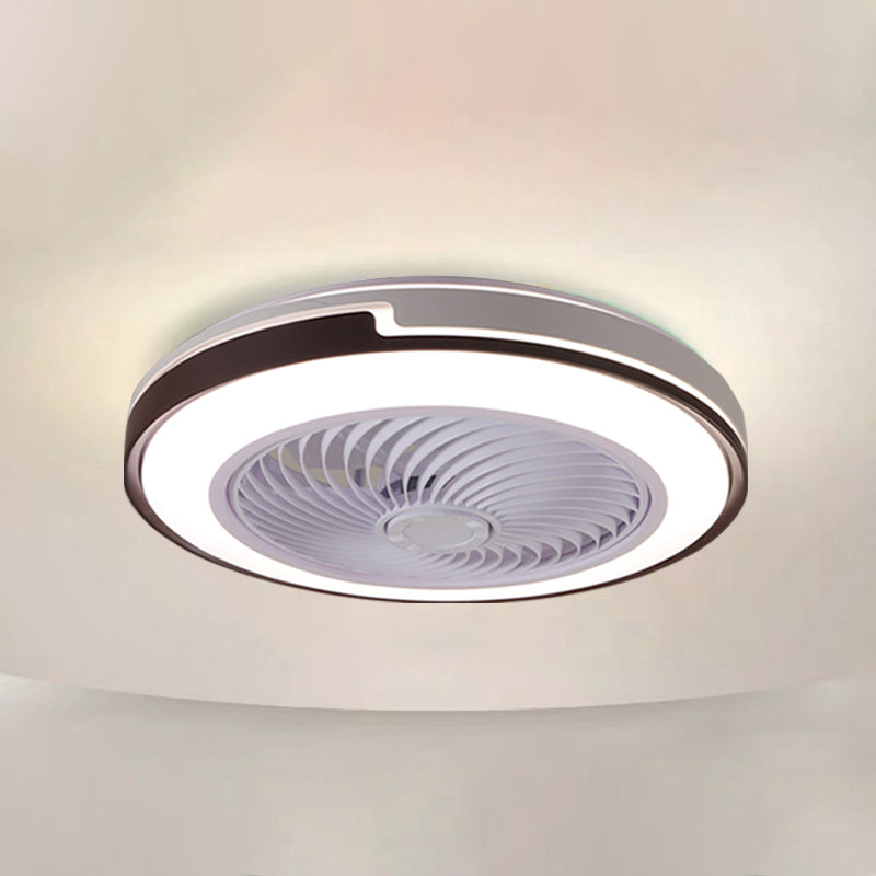 Runde Flush Mount Deckenventilator Nordic Metall Esszimmer LED Semi Flush Light