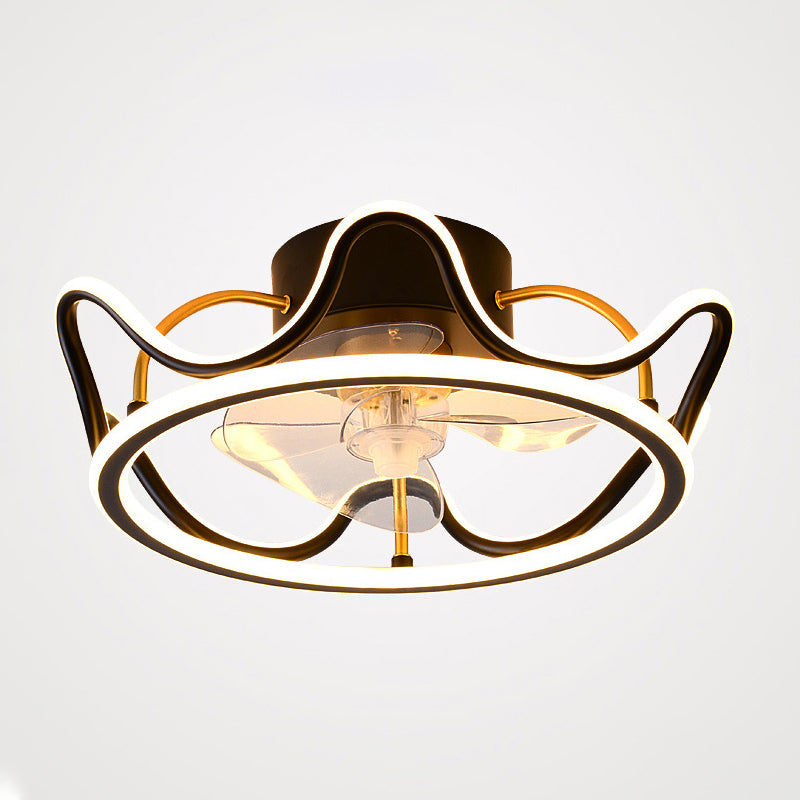 Kronenförmige Lüfterleuchte Deckenleuchte Minimalist Metall Schlafzimmer LED Semi Flush Mount
