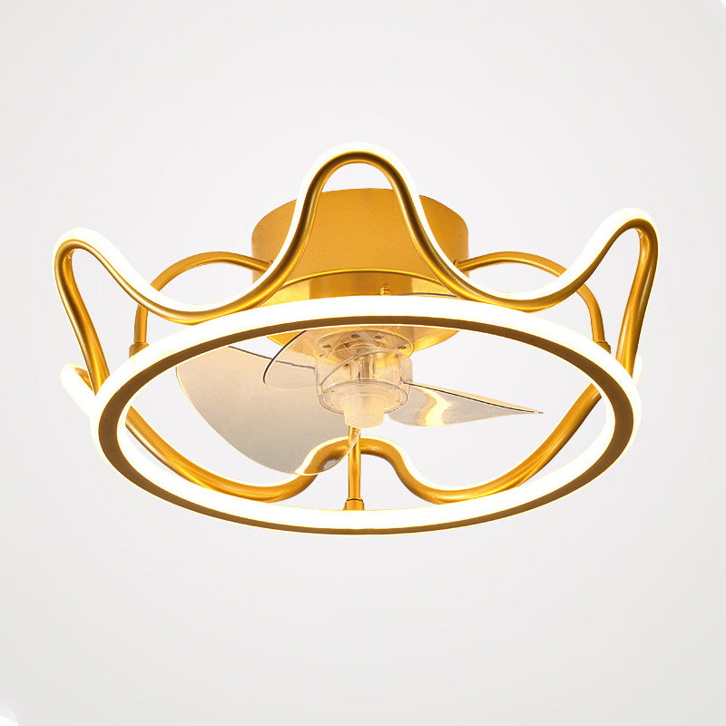 Kronenförmige Lüfterleuchte Deckenleuchte Minimalist Metall Schlafzimmer LED Semi Flush Mount