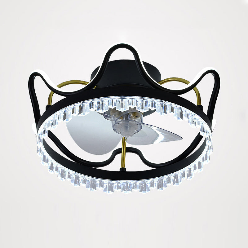 Kronenförmige Lüfterleuchte Deckenleuchte Minimalist Metall Schlafzimmer LED Semi Flush Mount