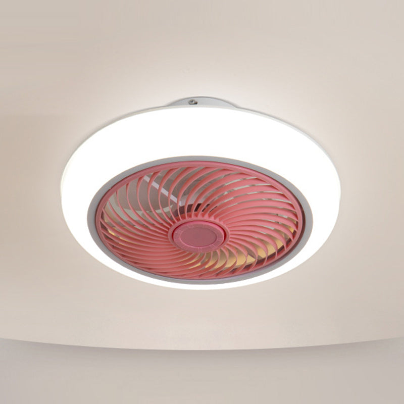 Macaron Round Acryllüfter Leuchte LED -LED -Halbflush -Mount -Beleuchtung für Esszimmer