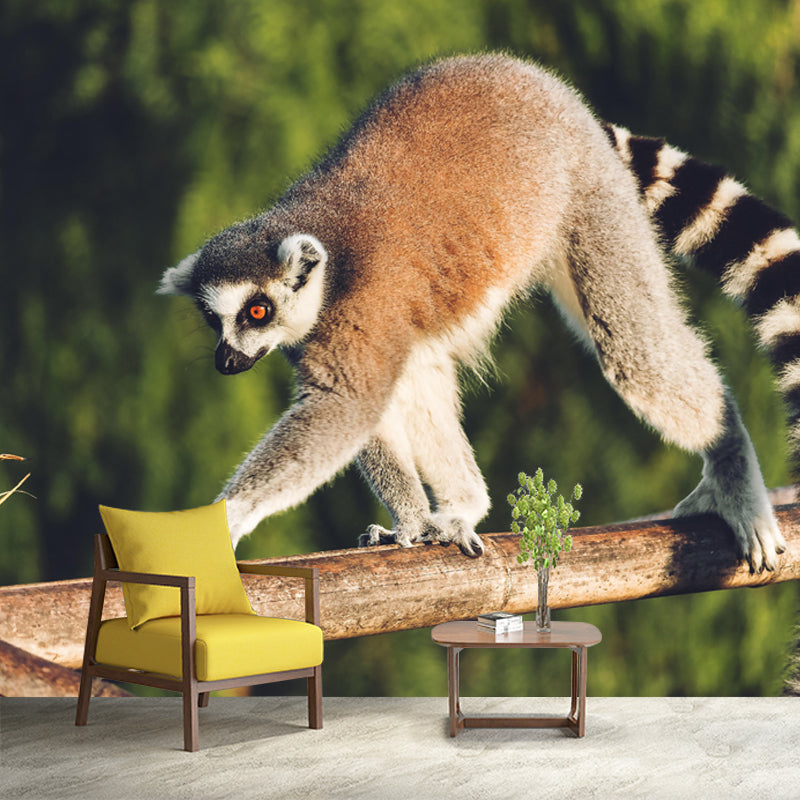 Customized Lemur Mural Environment Friendly Wallpaper for Sleeping Room Bedroom