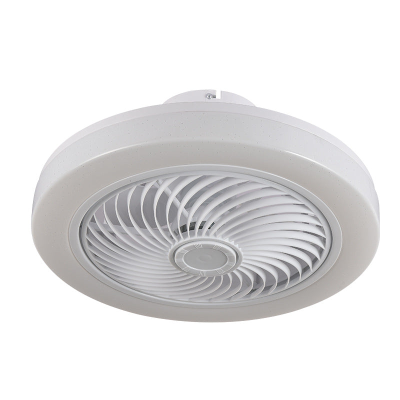 Weiße kreisförmige LED -Deckenlicht in moderner Einfachheit Schmiedeeisendecken -Deckenventilatoren mit Acrylschatten