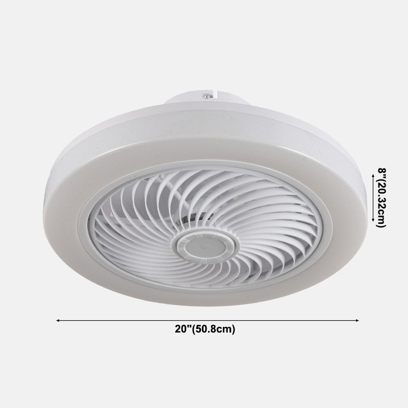 Weiße kreisförmige LED -Deckenlicht in moderner Einfachheit Schmiedeeisendecken -Deckenventilatoren mit Acrylschatten