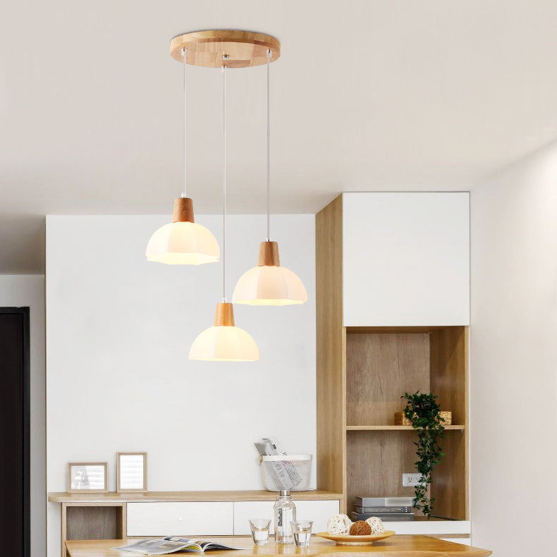 Sombra geométrica múltiples luces de techo colgantes de estilo de vidrio simple moderna en marrón