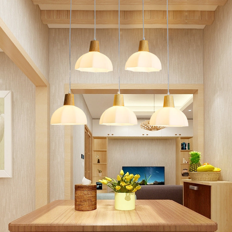 Geometrischer Farbton mehrlächer moderne einfache Glasstil-Deckenleuchten in Braun