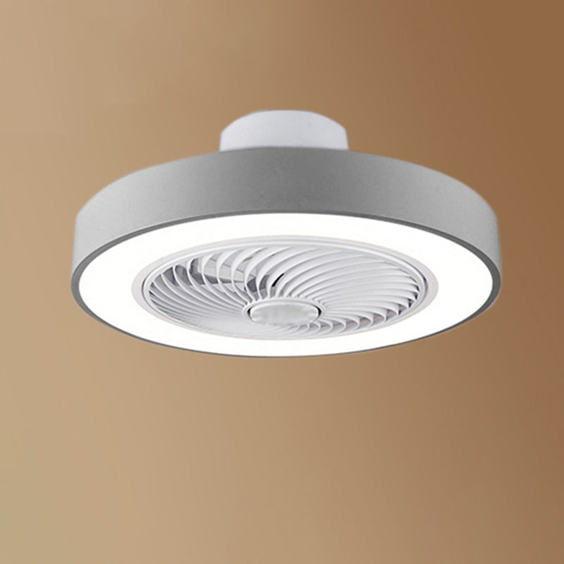 Acrylkreis -LED -Deckenventilatoren im modernen Eisenmakaron Deckenventilator Licht für Innenräume