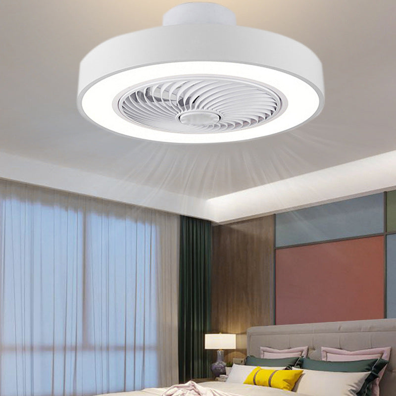 Acrylkreis -LED -Deckenventilatoren im modernen Eisenmakaron Deckenventilator Licht für Innenräume